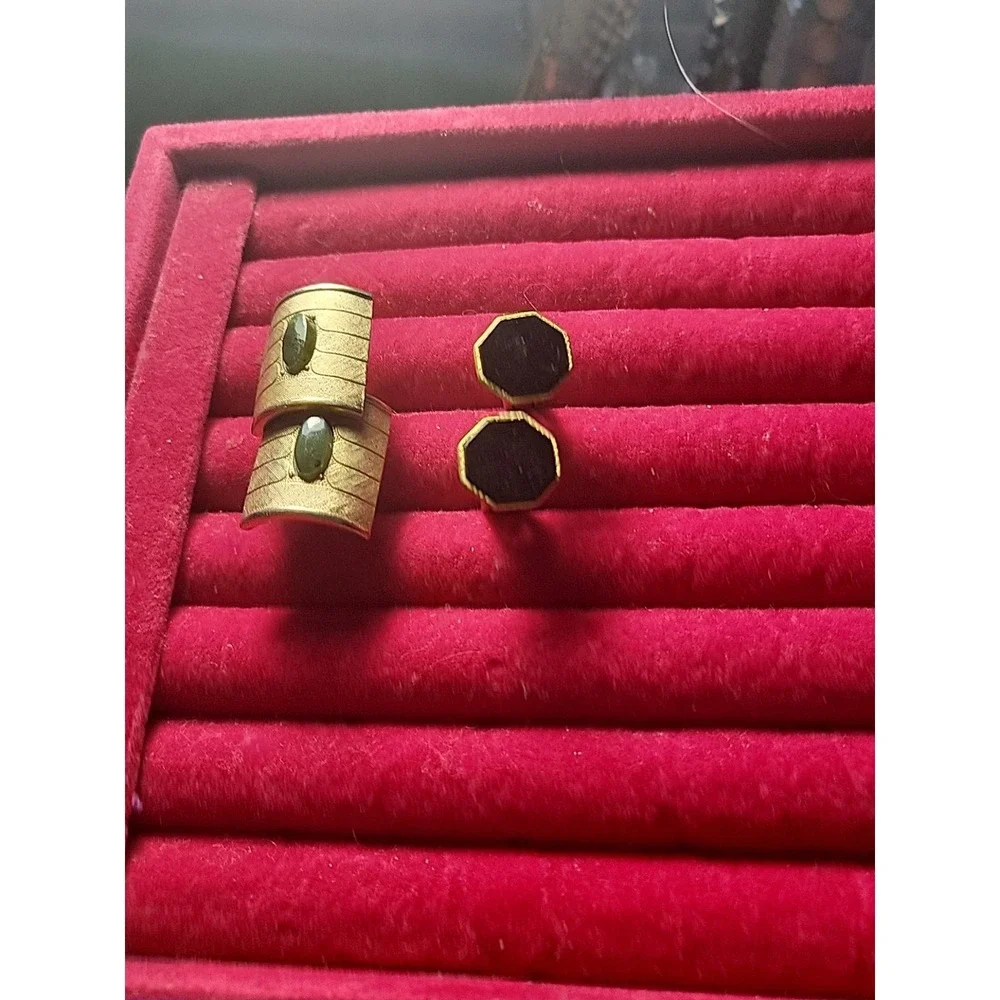 vintage swank‎ cufflinks gold tone 2 Sets